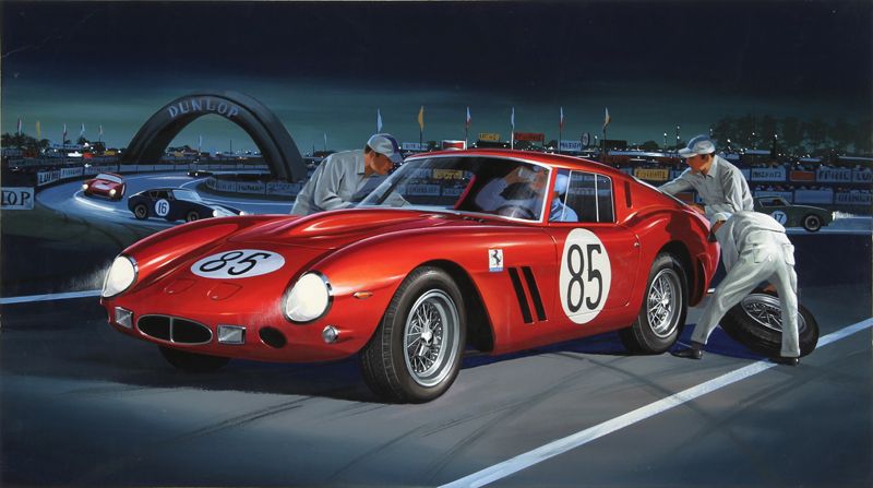 800x447 Jack Leynnwood, Ferrari Berlinetta 563, Gouache Painting - Ferrari Painting