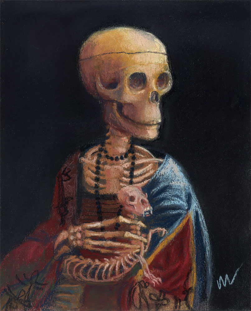 806x1000 Skelly With A Ferret - Ferret Painting
