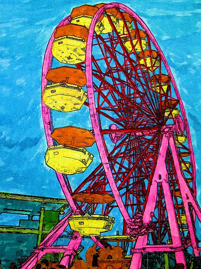 675x900 Ferris Wheel Painting By Frank Rozasy - Ferris Wheel Painting