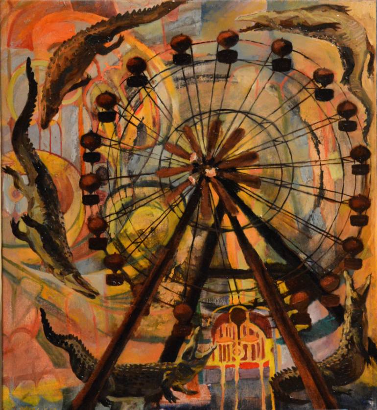 770x836 Saatchi Art Ferris Wheel Painting By Lukas Mouka - Ferris Wheel Painting