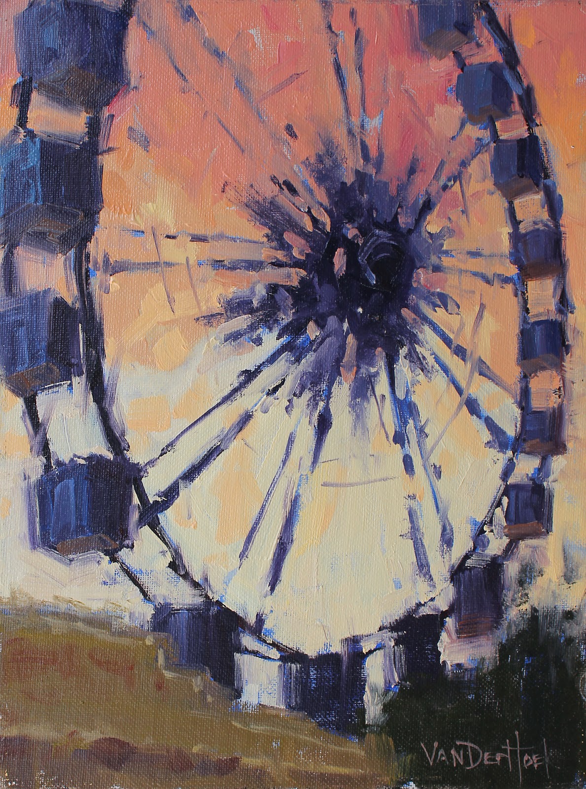 1189x1600 Big Wheel Keep On Turning - Ferris Wheel Painting