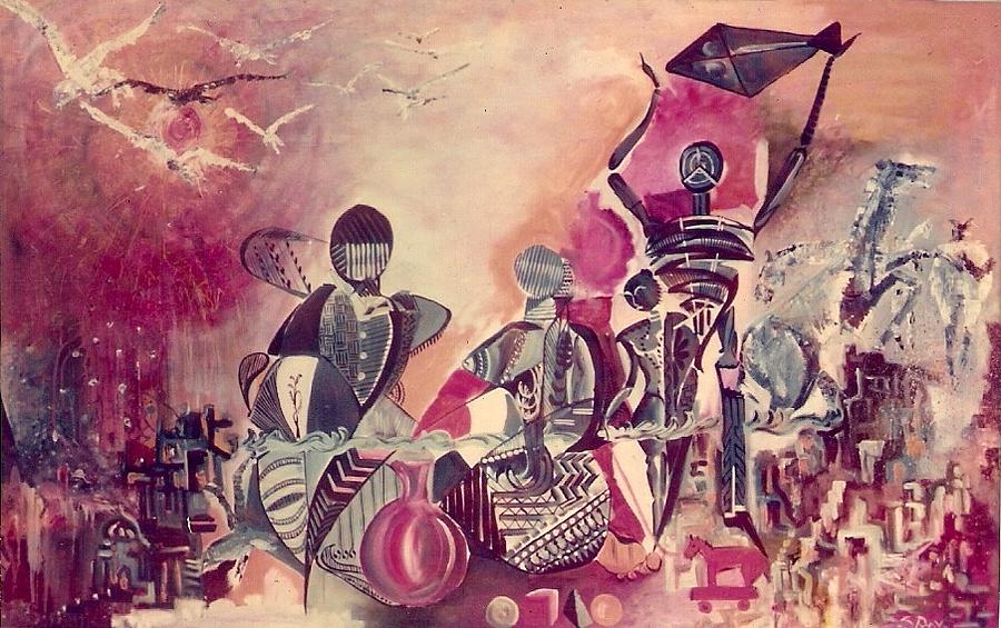 900x565 Indian Festival Painting By Satyajit Roy Artdecor - Festival Painting