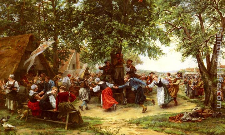 720x433 Jean Charles Meissonier The Village Festival Painting Anysize 50 - Festival Painting