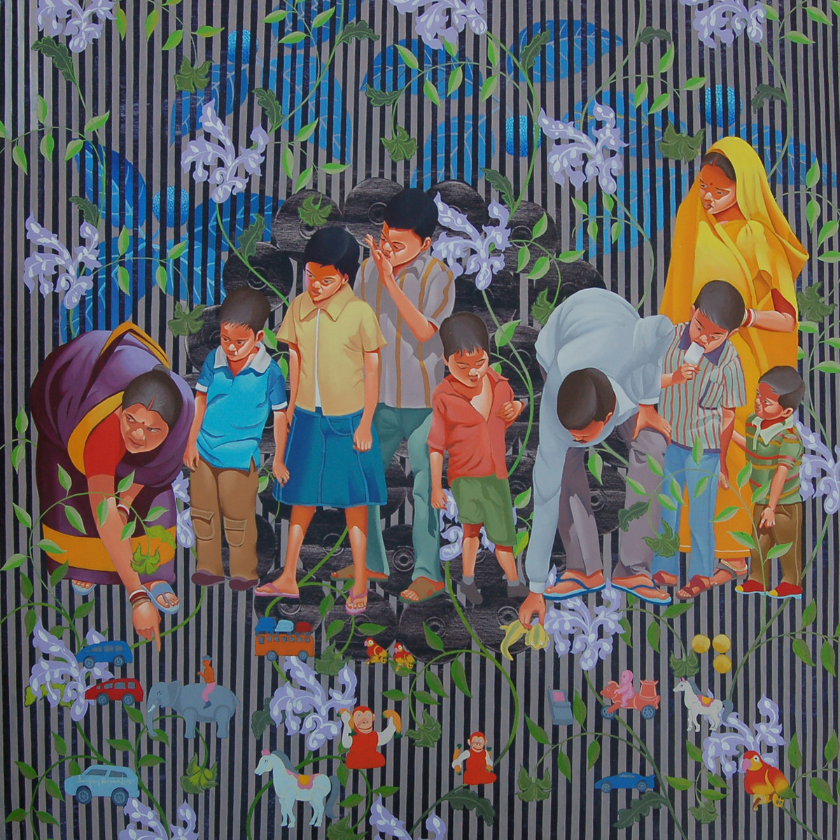 1200x1200 Mela (Festival) By Artist Sanjay Biswal Photorealism, Painting - Festival Painting