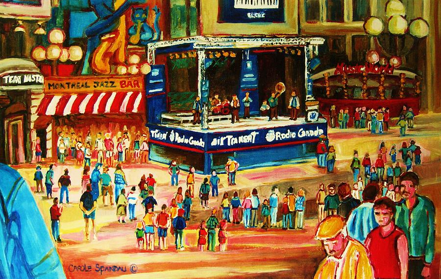 900x571 Montreal Jazz Festival Painting By Carole Spandau - Festival Painting