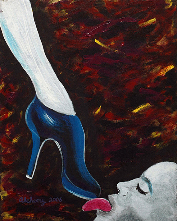 570x711 Items Similar To Fetish Triptych Wall Art Trio Part 1 Bdsm Foot - Fetish Painting