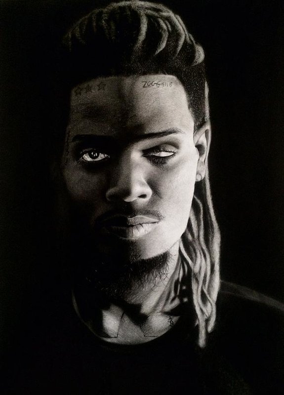575x800 Fetty Wap Drawing Art Print By Angelee Borrero - Fetty Wap Painting