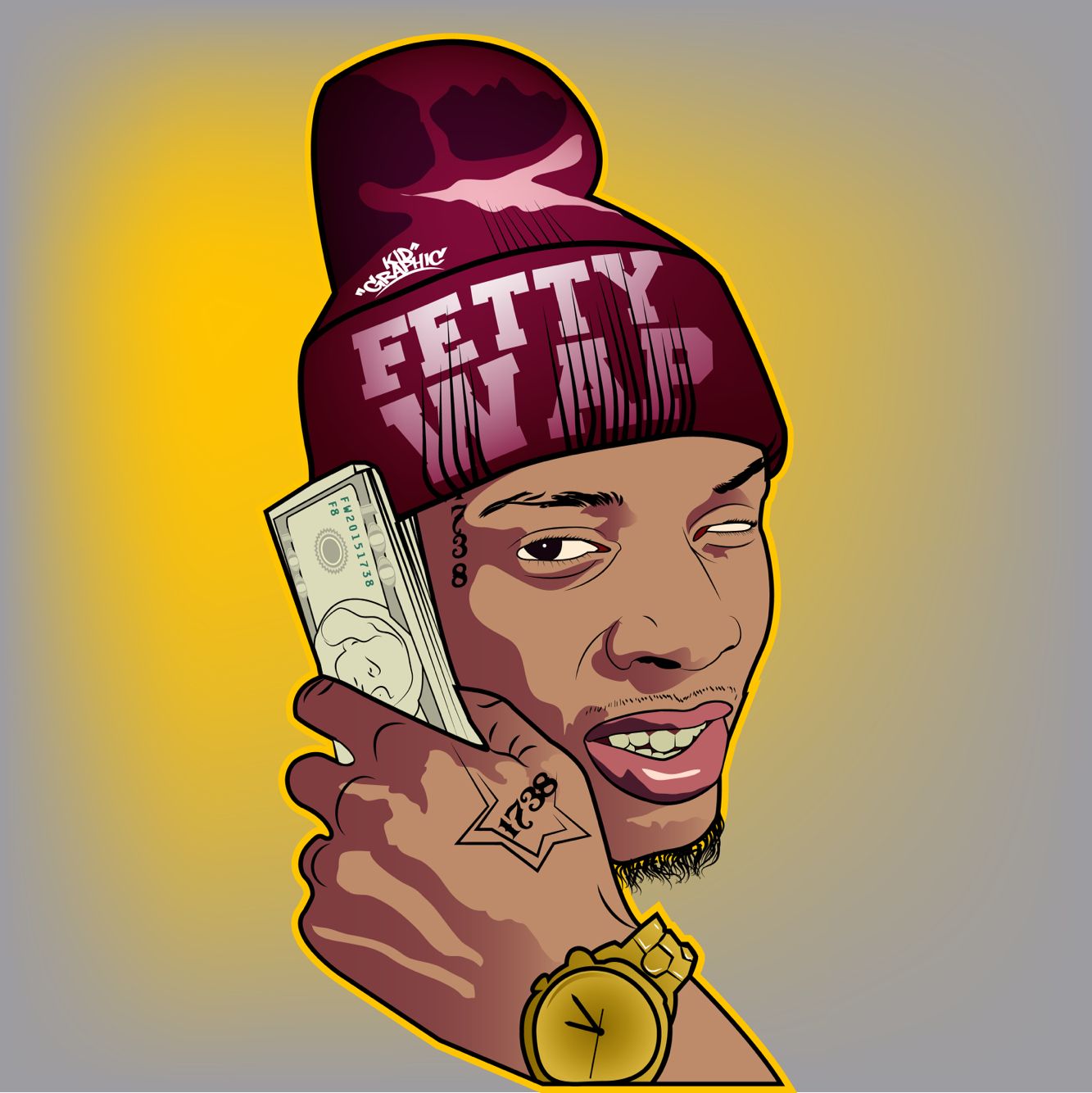 1333x1334 Fetty Wap @fettywap1738 Remyboyz 1738 Robin Wap For Bookings - Fetty Wap Painting