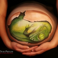 200x200 Pregnancy Body Painting - Fetus Painting