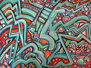 300x225 Fiesta Fiasco Painting By Steven Holder - Fiasco Painting