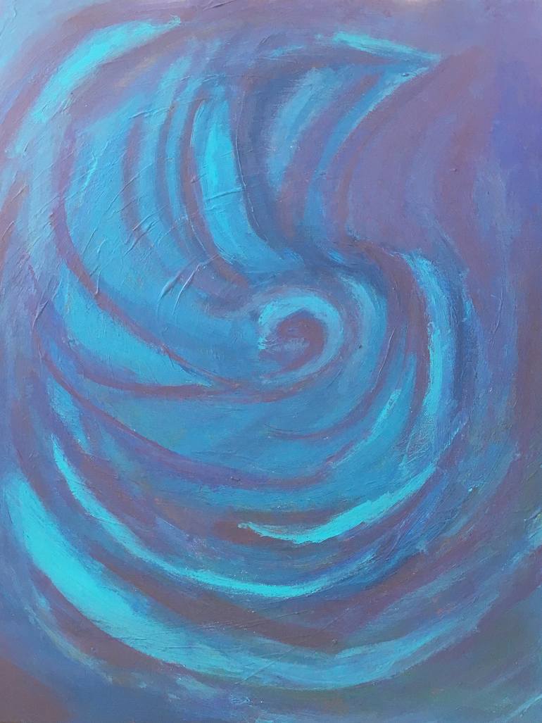 770x1027 Saatchi Art Indigo Fibonacci Painting By Cosette Demille - Fibonacci Painting