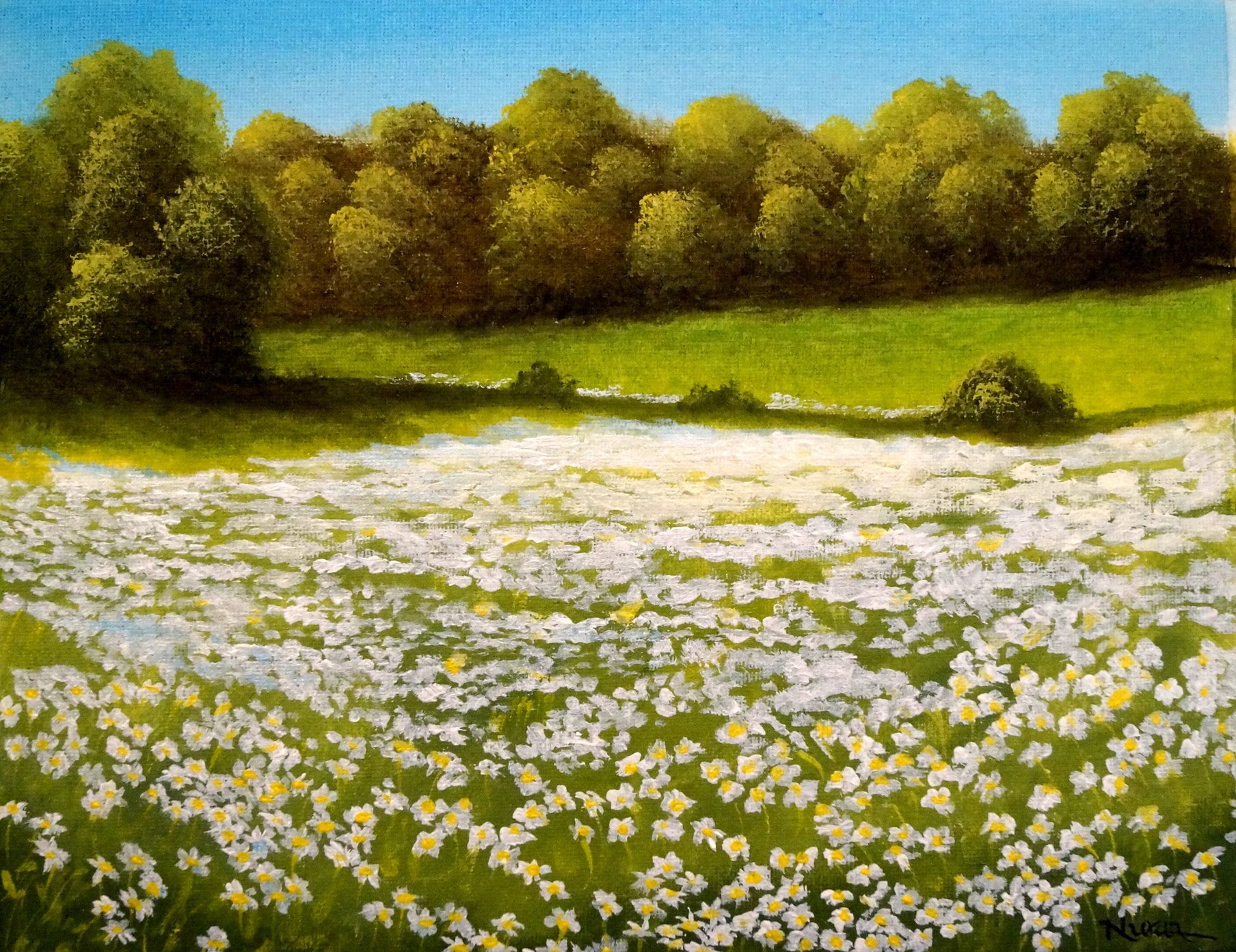 Field Of Daisies Painting at Explore collection of