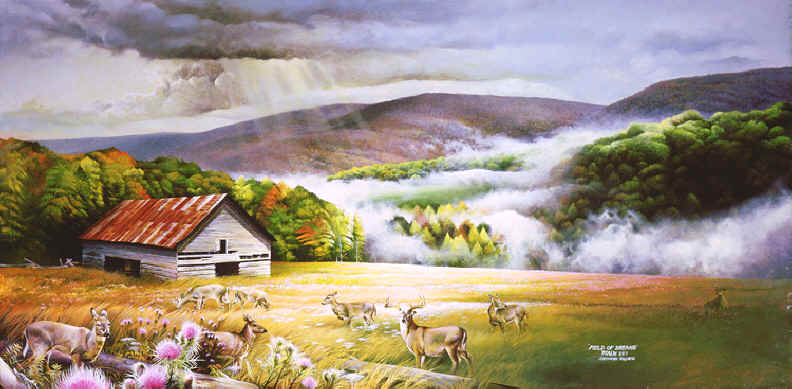792x389 Landscape Paintings,landscape Paintings Of Cades Cove Amp Smoky - Field Of Dreams Painting