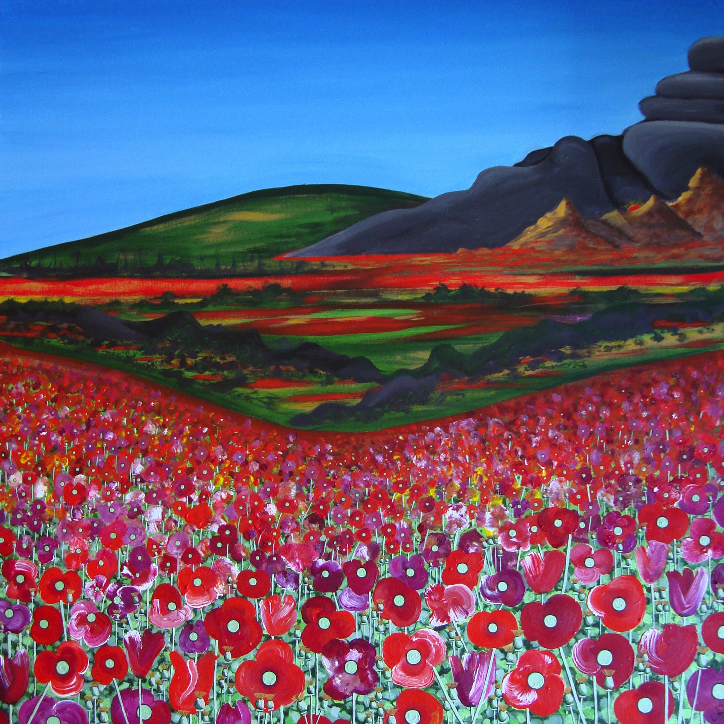 2421x2421 Print Of Painting Field Of Dreams By Jacqueline Hammond Smart - Field Of Dreams Painting