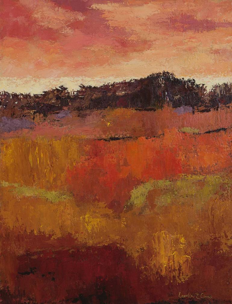 770x1007 Saatchi Art Field On Fire Painting By Lewka Z Cims - Field Painting
