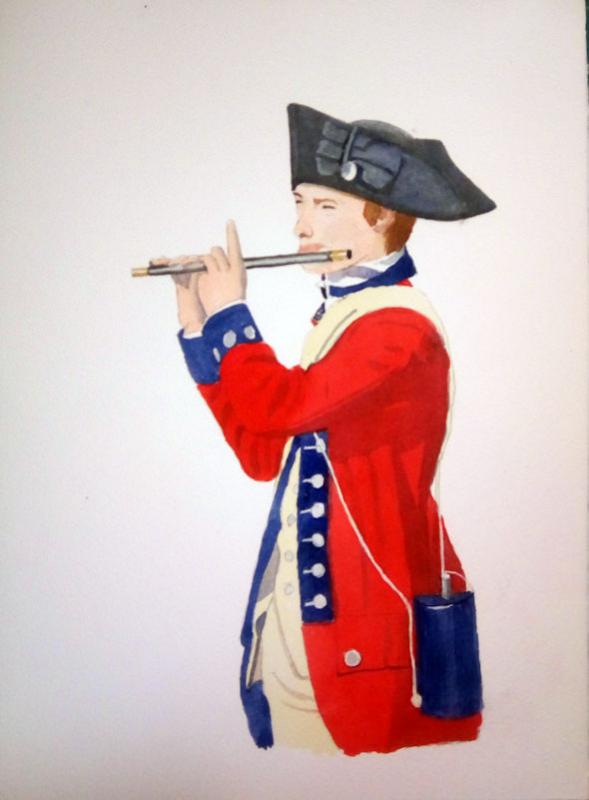 589x800 October 2017 Watercolor Challenge - Fife And Drum Painting