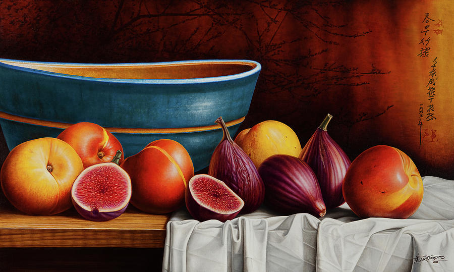 900x539 Peaches And Figs Painting By Horacio Cardozo - Fig Painting