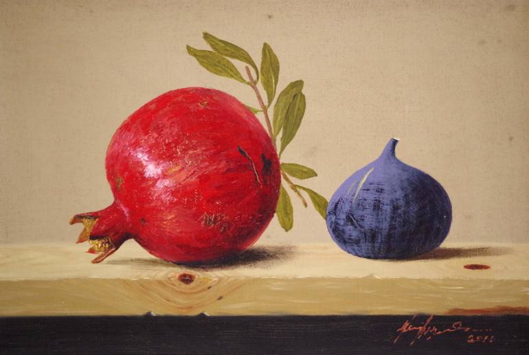 770x517 Saatchi Art Still Life With Fig, Oil Painting, Kitchen Art, One - Fig Painting