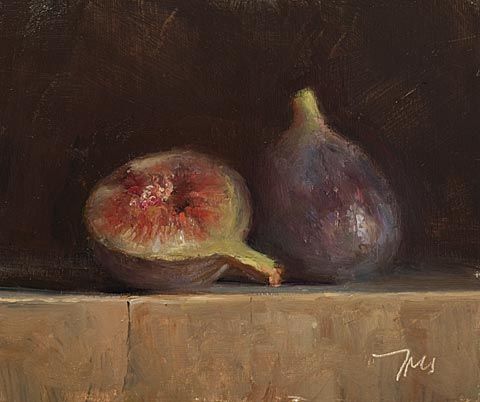 480x402 Still Life With Two Figs Provence, Paintings And Oil - Fig Painting