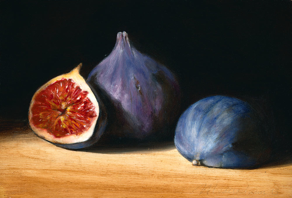 1000x677 Three Figs - Fig Painting