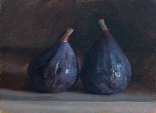 500x363 Daily Paintings Two Figs Postcard From Provence - Fig Painting