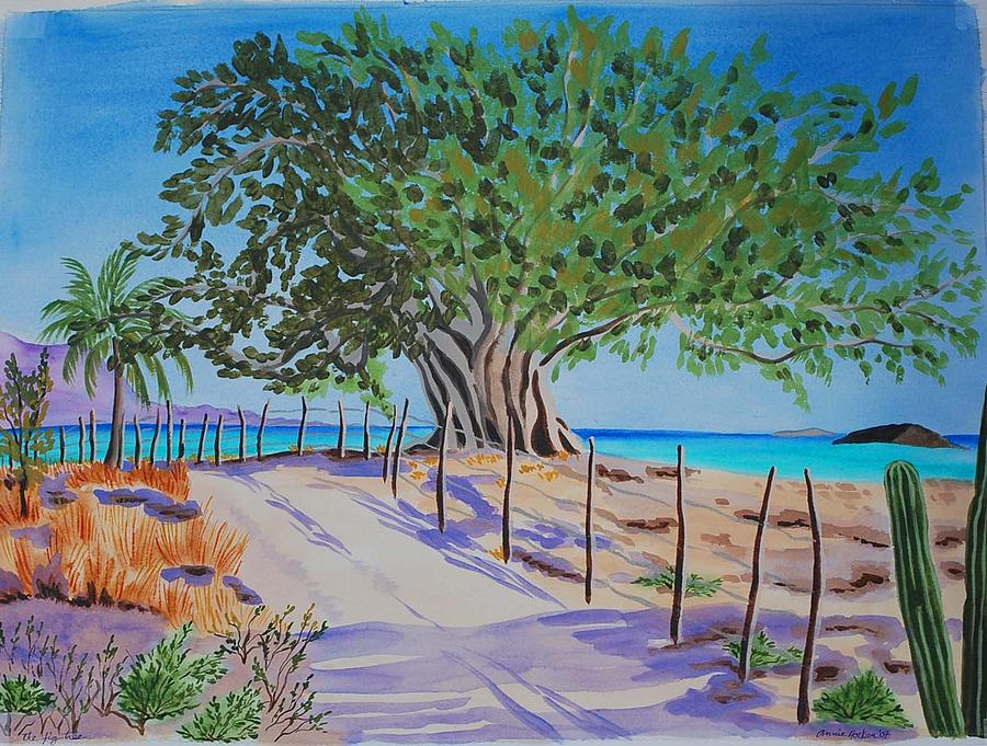 900x681 The Fig Tree Painting By Annie Horkan - Fig Tree Painting