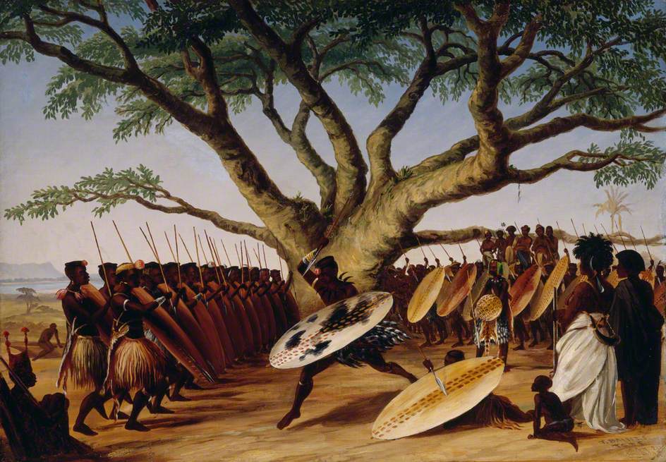 944x655 War Dance Under A Fig Tree By Zulus Art Uk - Fig Tree Painting