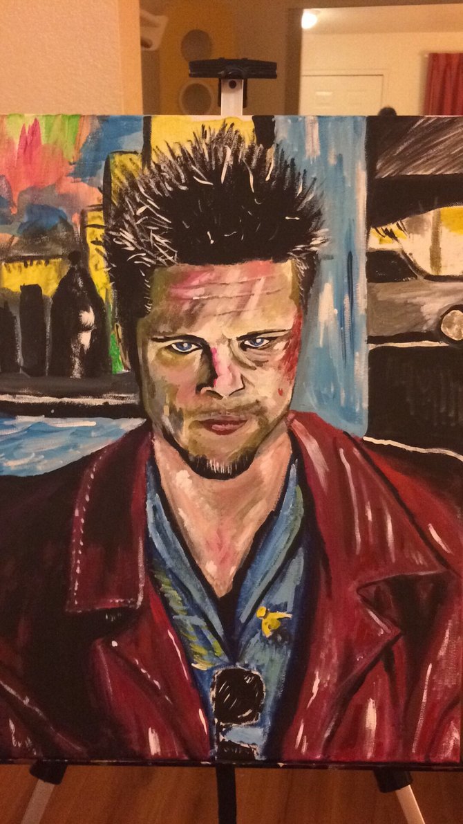 670x1191 Fight Club Painting By Cifercrossing - Fight Club Painting