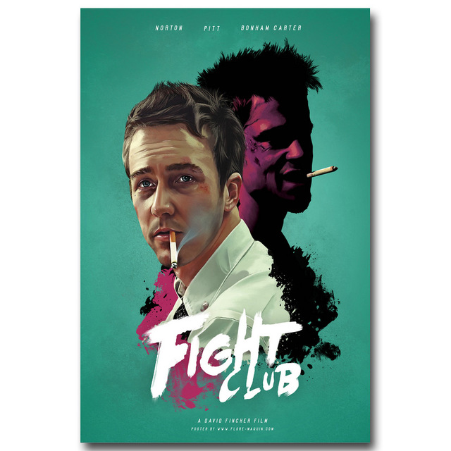 640x640 Nicoleshenting Fight Club Movie Vintage Art Silk Poster 13x20 - Fight Club Painting