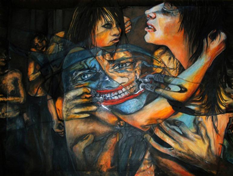 770x581 Saatchi Art Fight Club Painting By Safir Rifas - Fight Club Painting