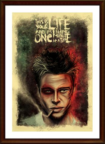 351x480 Art And Wall Decor Online Fight Club Brad Pitt Artwork - Fight Club Painting
