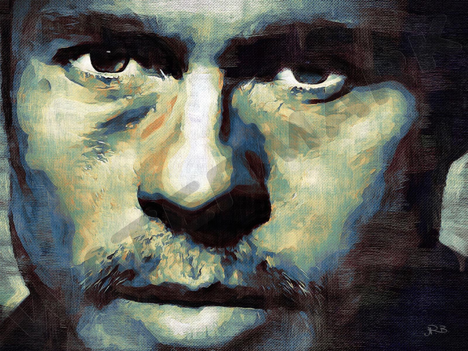 1600x1200 Brad Pitt Fight Club Inglourious Basterds Art Print Poster - Fight Club Painting