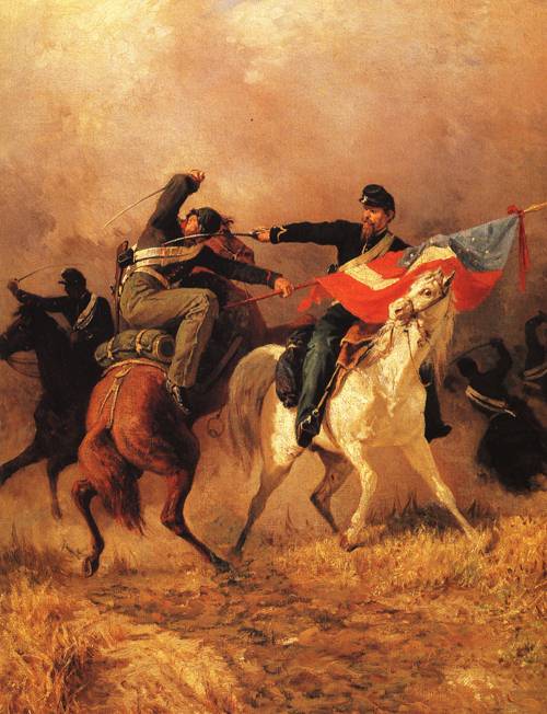 500x652 Fight For The Standard 1865 Painting Unknown Artist Oil Paintings - Fight Painting