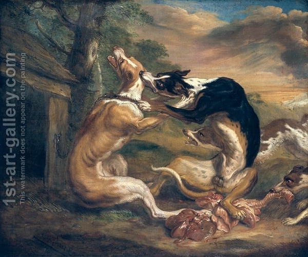 600x500 The Dog Fight Juriaen Jacobsz Reproduction 1st Art Gallery - Fight Painting
