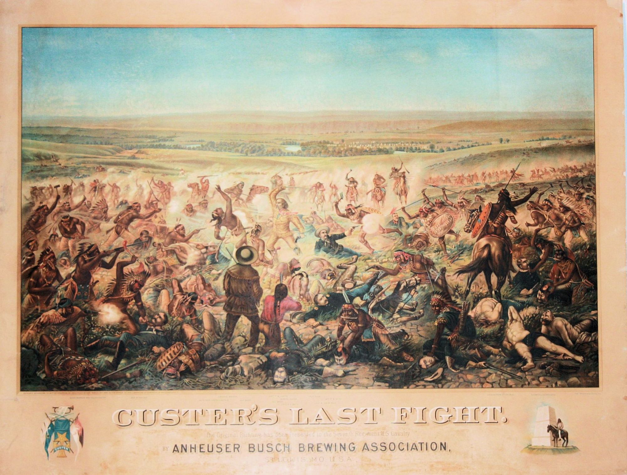 2000x1516 Custer's Last Fight The Original Painting Has Been Presented - Fight Painting