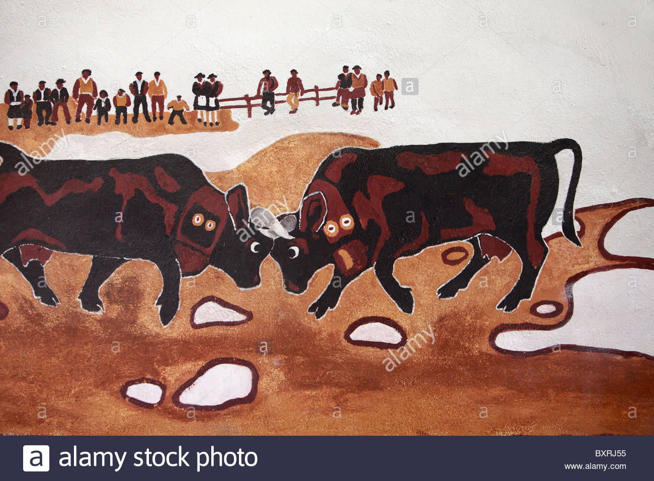 1300x956 A Wall Painting Portraying The Fighting Cows Of The Herens Race - Fighting Cows Painting