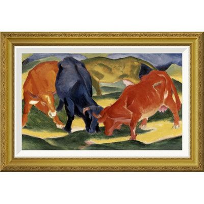 400x400 Global Gallery - Fighting Cows Painting