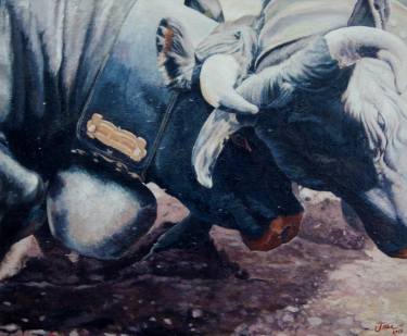 375x309 Swiss Fighting Cows Paintings For Sale Saatchi Art - Fighting Cows Painting