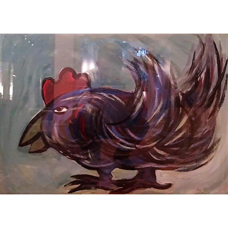 800x800 Painting Of Costus Mexican Fighting Rooster 1 - Fighting Rooster Painting