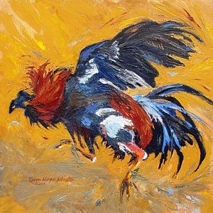 300x300 Fighting Cocks Painting - Fighting Rooster Painting