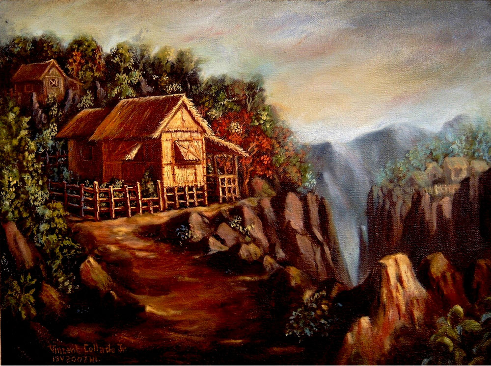 1000x747 Ln08 Nipa Hut Filipino Painting Collado Eve1748 - Filipino Artist Painting