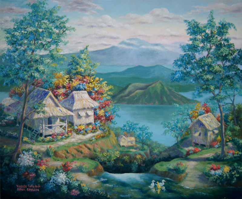 800x658 Nipa Hut Classical Realism By Vicente Collado Jr. - Filipino Painting