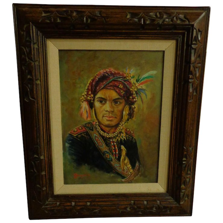 740x740 Outstanding Filipino Painting Of A Bagobo Warrior From Mindanao By - Filipino Painting