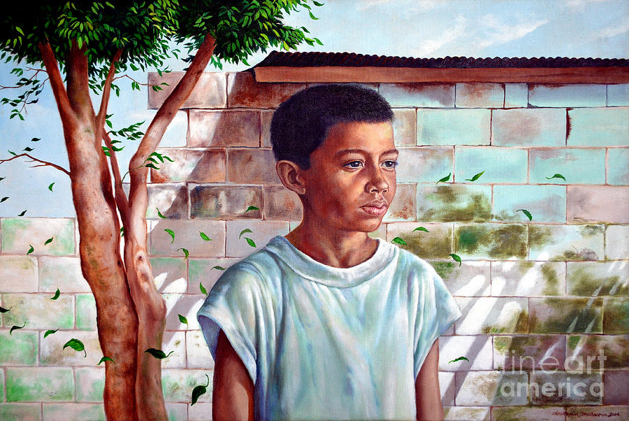 900x602 Bata The Filipino Child Painting By Christopher Shellhammer - Filipino Painting