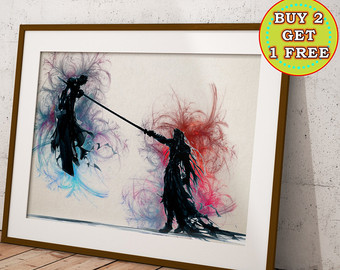 340x270 Final Fantasy 7 Print Red Xiii Art Painting Nanaki Poster - Final Fantasy 7 Painting