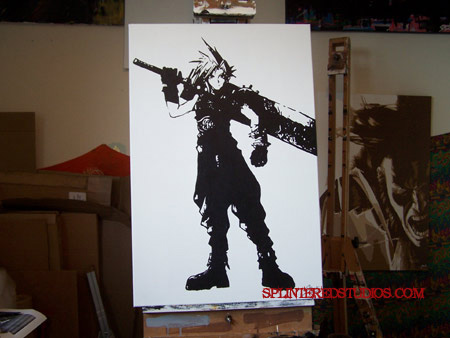 450x338 Final Fantasy Cloud Painting - Final Fantasy 7 Painting