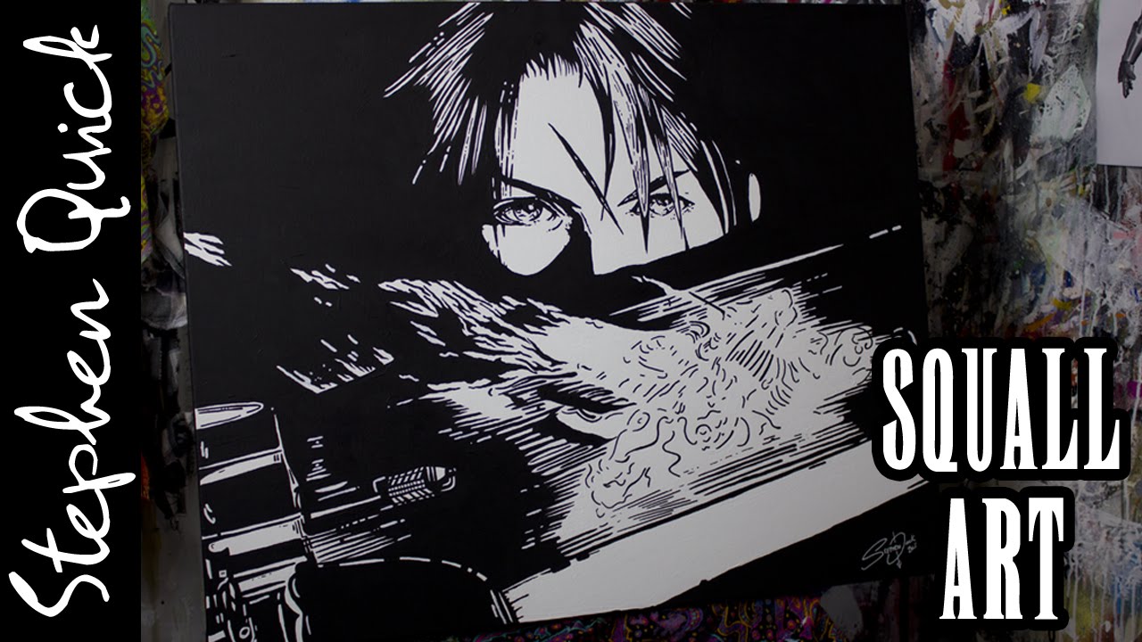 1280x720 Squall Speed Painting - Final Fantasy Painting