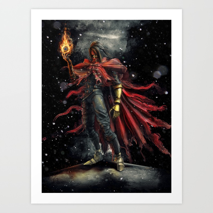 700x700 Epic Vincent Valentine Final Fantasy Painting Portrait Art Print - Final Fantasy Painting