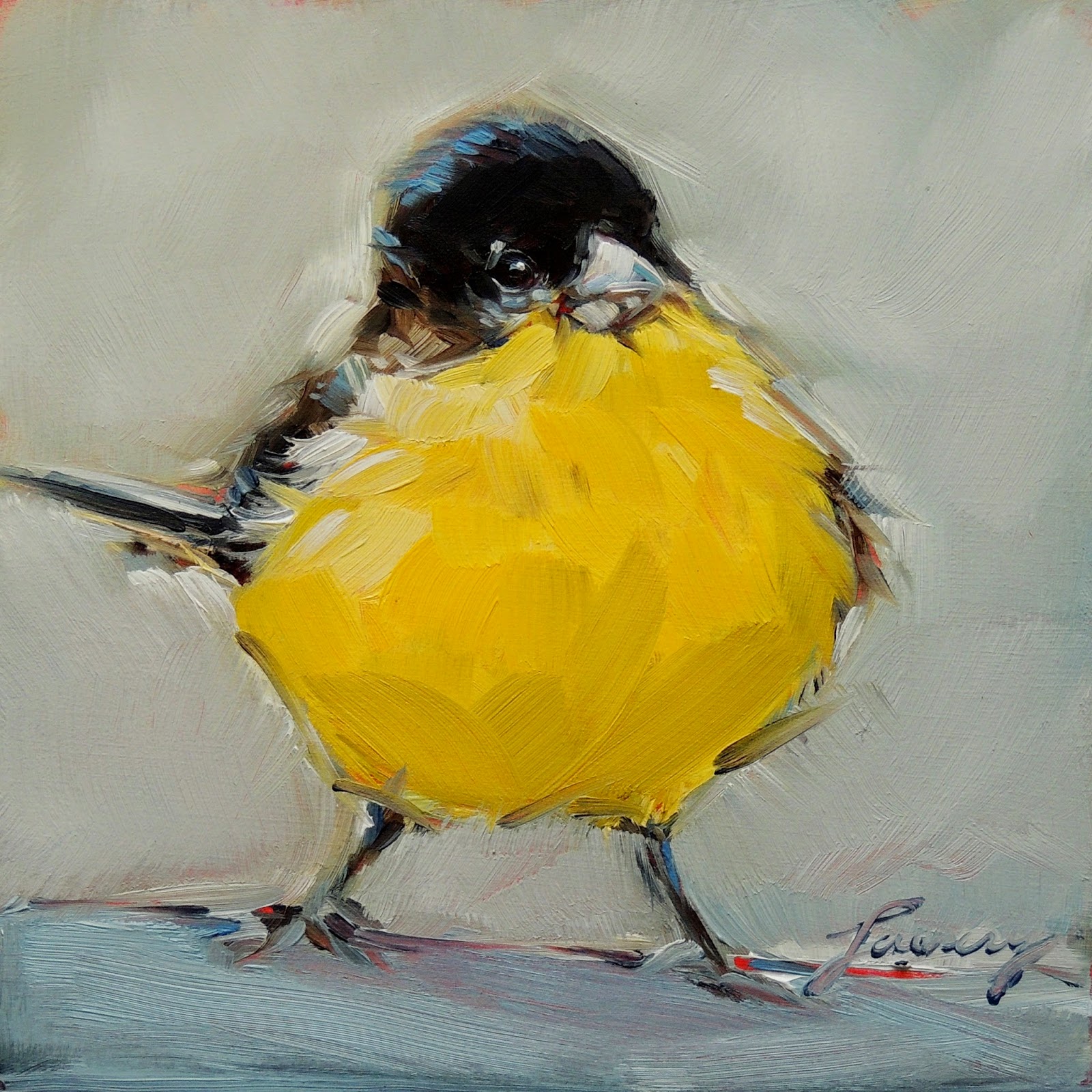 1600x1599 Laveryart Daily Paintings 2014 - Finch Painting