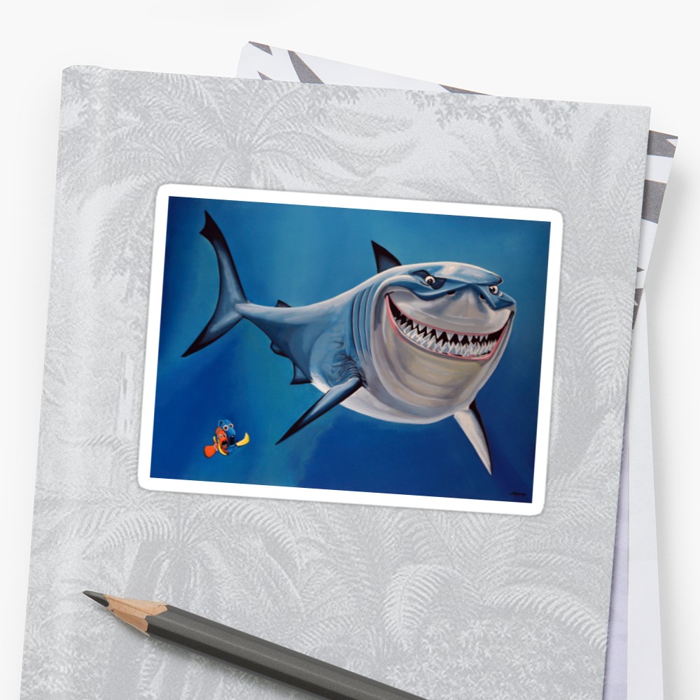 1000x1000 Finding Nemo Painting Stickers By Paulmeijering Redbubble - Finding Nemo Painting